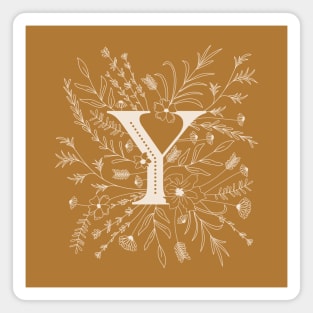 Botanical Letter Y (Mustard Yellow) Magnet